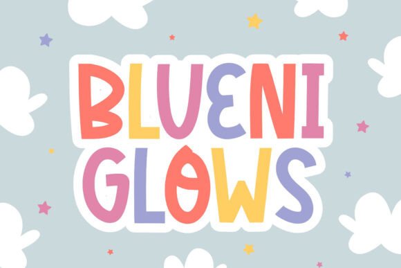 Blueni Glows: A Playful Display Font for Creative Projects