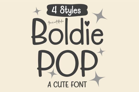 Boldie Pop Bundle: Whimsical Display Font for Handmade Creations