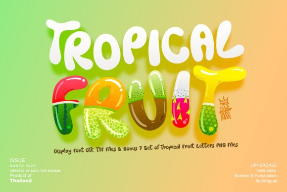 Tropical Fruit Font: A Vibrant Display Font for Creative Projects