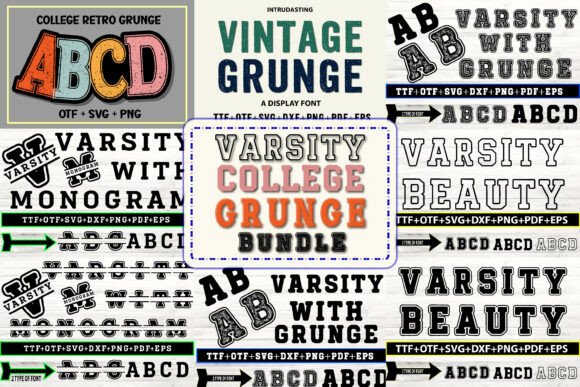 Varsity College Grunge Bundle Font for Bold Branding